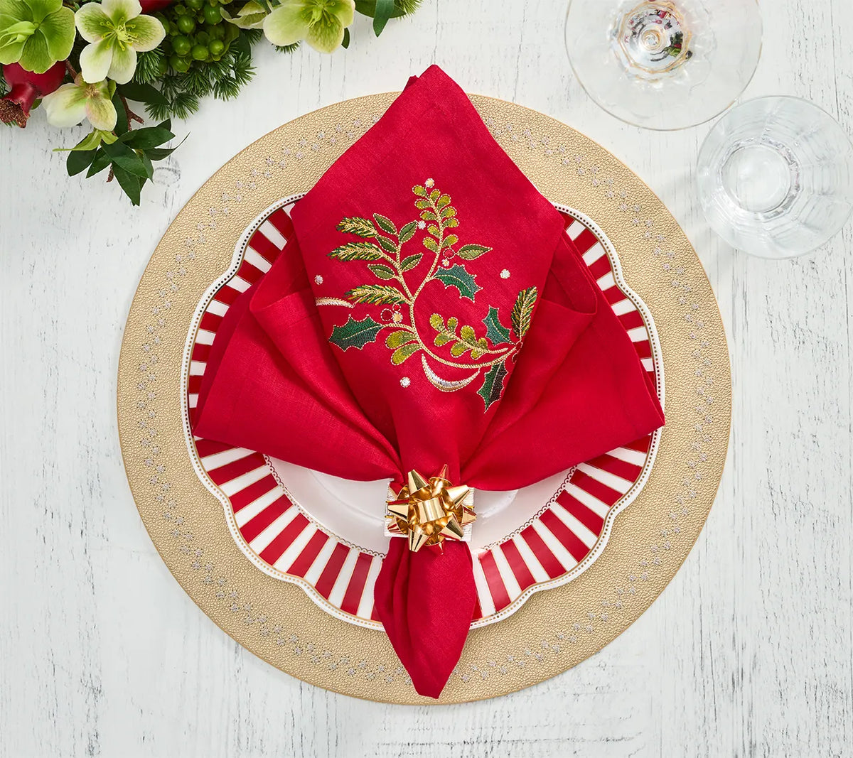 Kim Seybert Holiday Bow Napkin Ring, Set of 4
