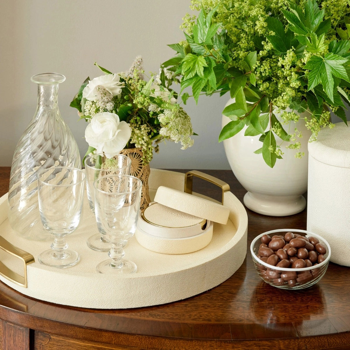 Aerin Carina Shagreen Small Round Tray