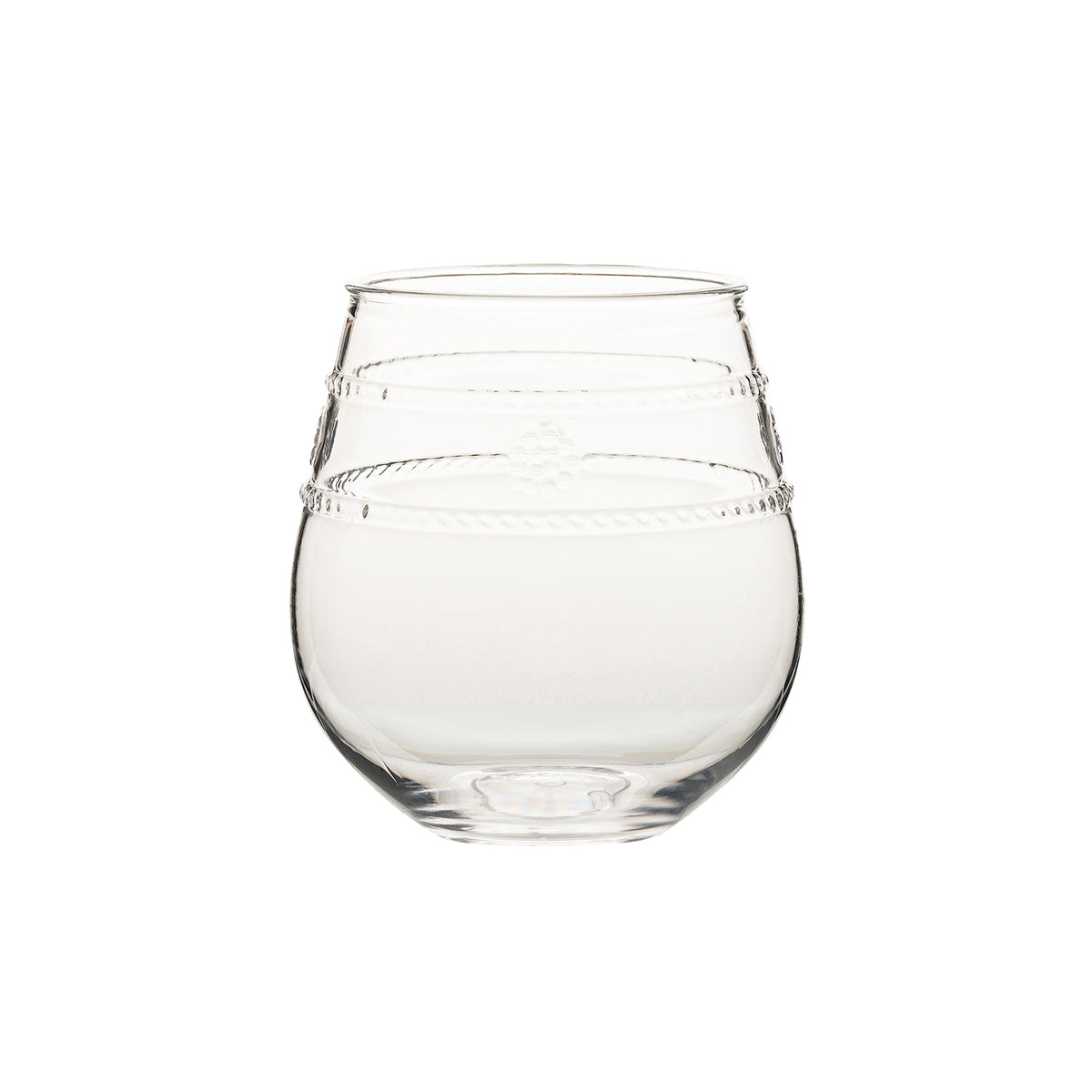 Isabella Acrylic Stemless Wine Glass, studio shot