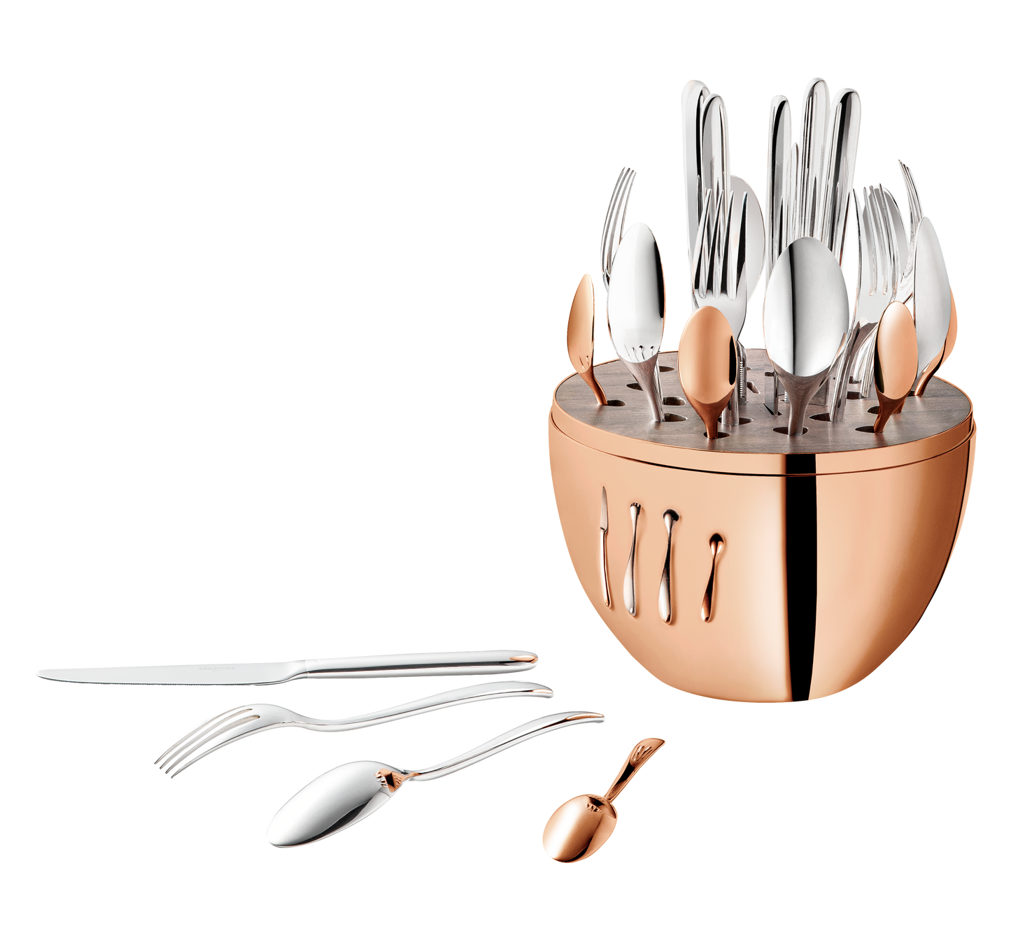 Christofle Mood Precious Flatware Set – Rose Gold 24-Piece Flatware in Signature Capsule