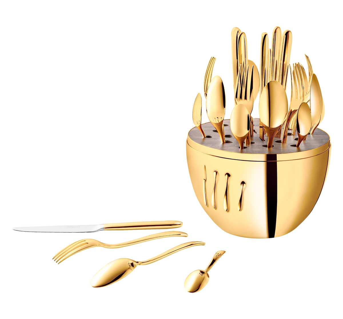 Christofle Mood Gold 24-Carat 24-Piece Gold Flatware Set