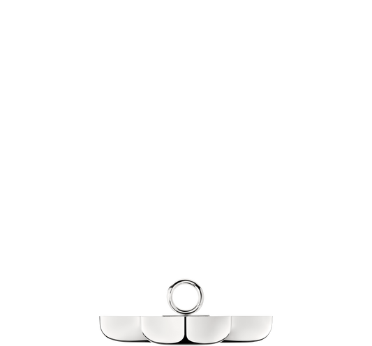 Vertigo Medium Silver-Plated 3-Bowl Aperitif Serving Dish