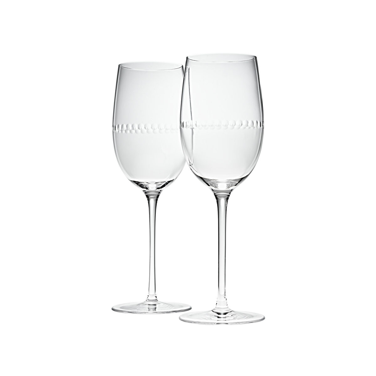 Christofle Perles crystal white wine glasses