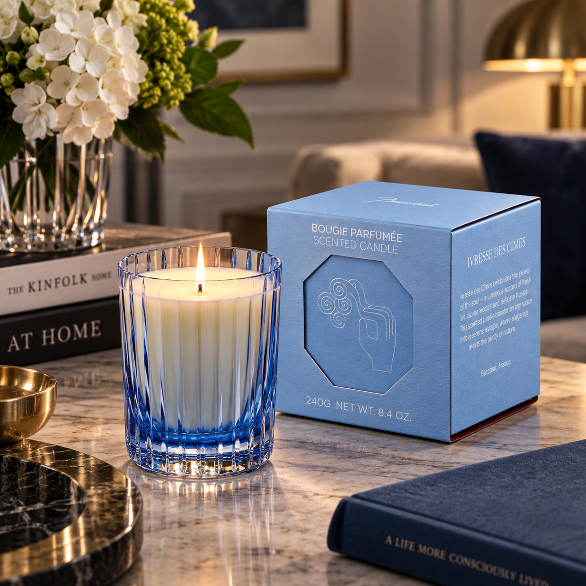 Baccarat Four Elements Candle, Mountain Peaks