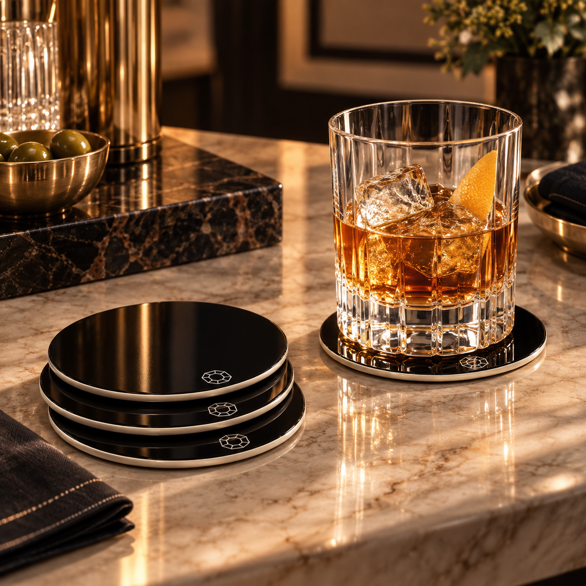Baccarat Octogone Coasters, Set of 4
