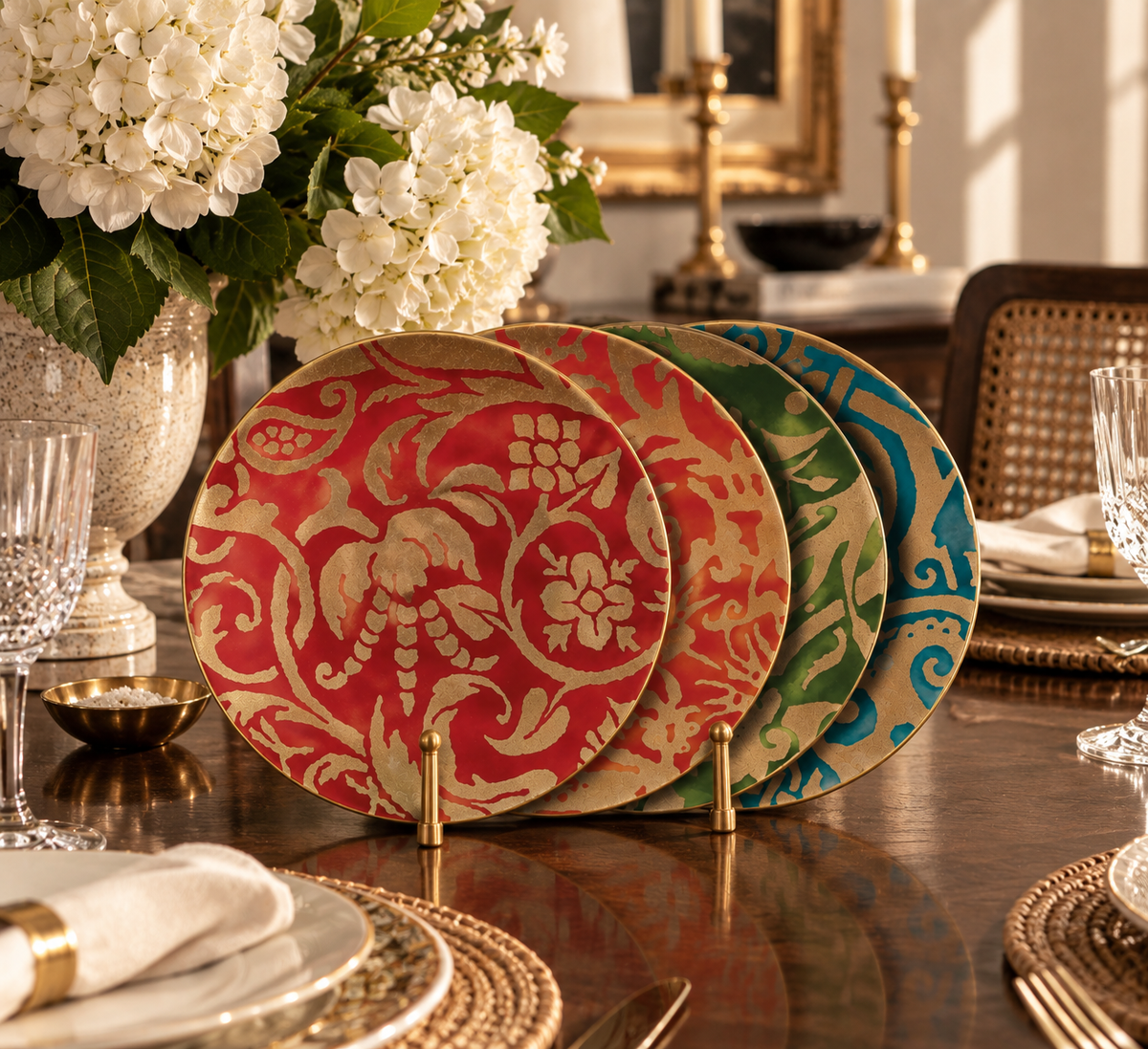 L'Objet Fortuny Assorted Canape Plates (Set of 4)