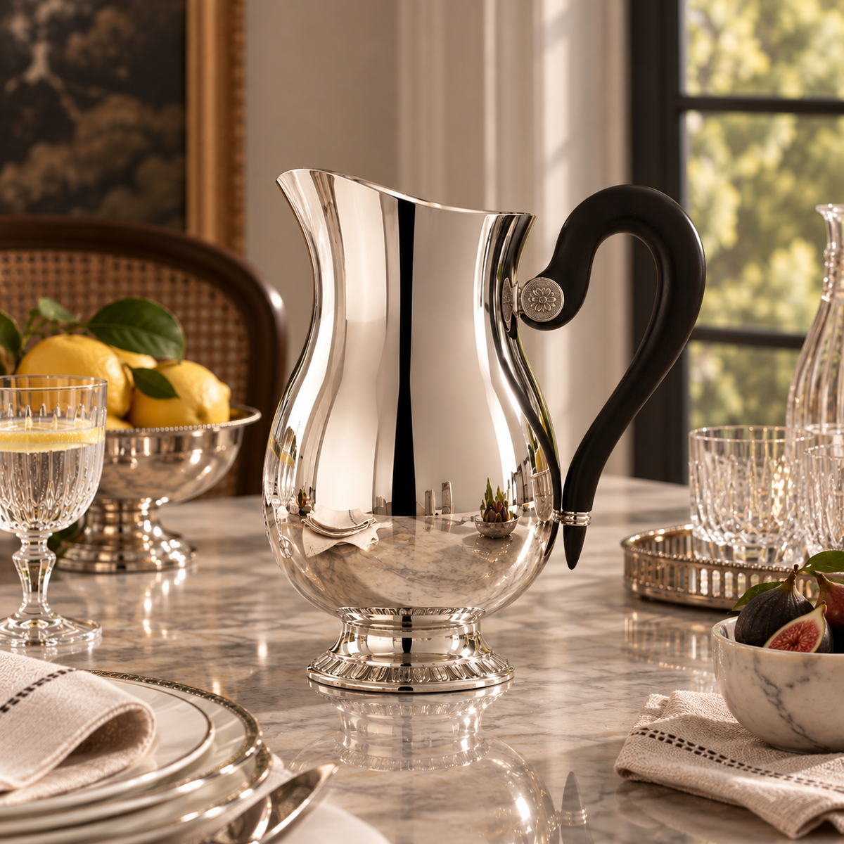 Christofle Malmaison Silver-Plated Water Pitcher