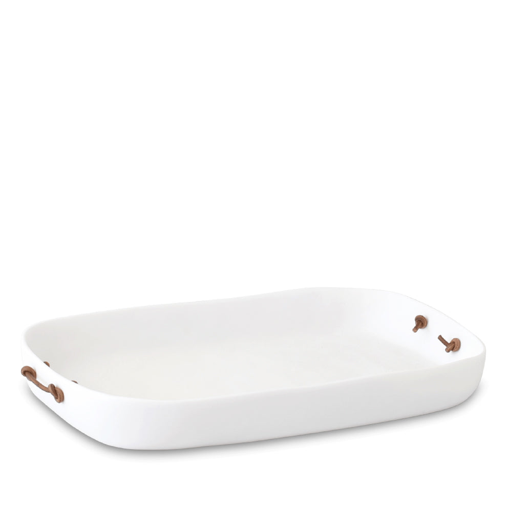 Tina Frey Cuadrado Extra Large Tray with Leather Handles