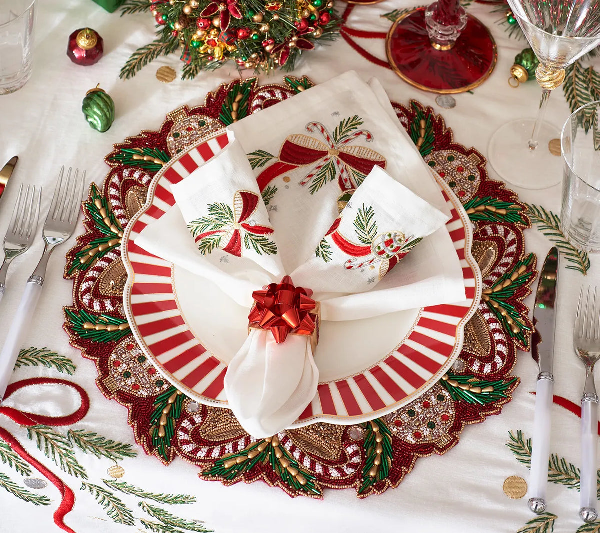 Kim Seybert Holiday Bow Napkin Ring, Set of 4