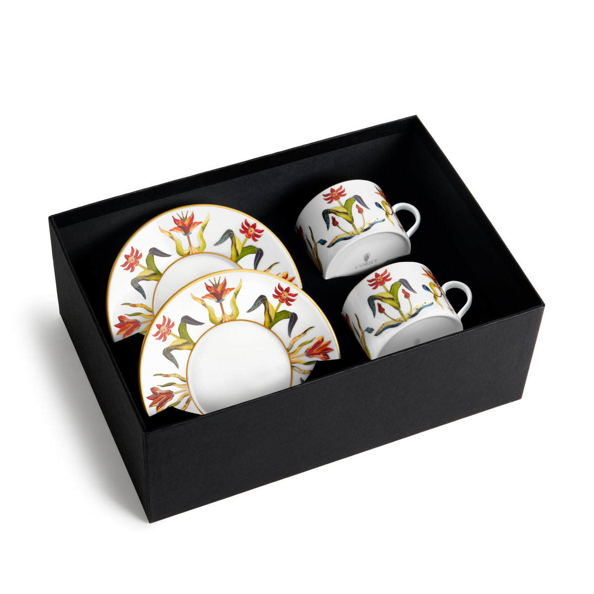 L'Objet Grand Tour Tea Cup & Saucer, Set of 2