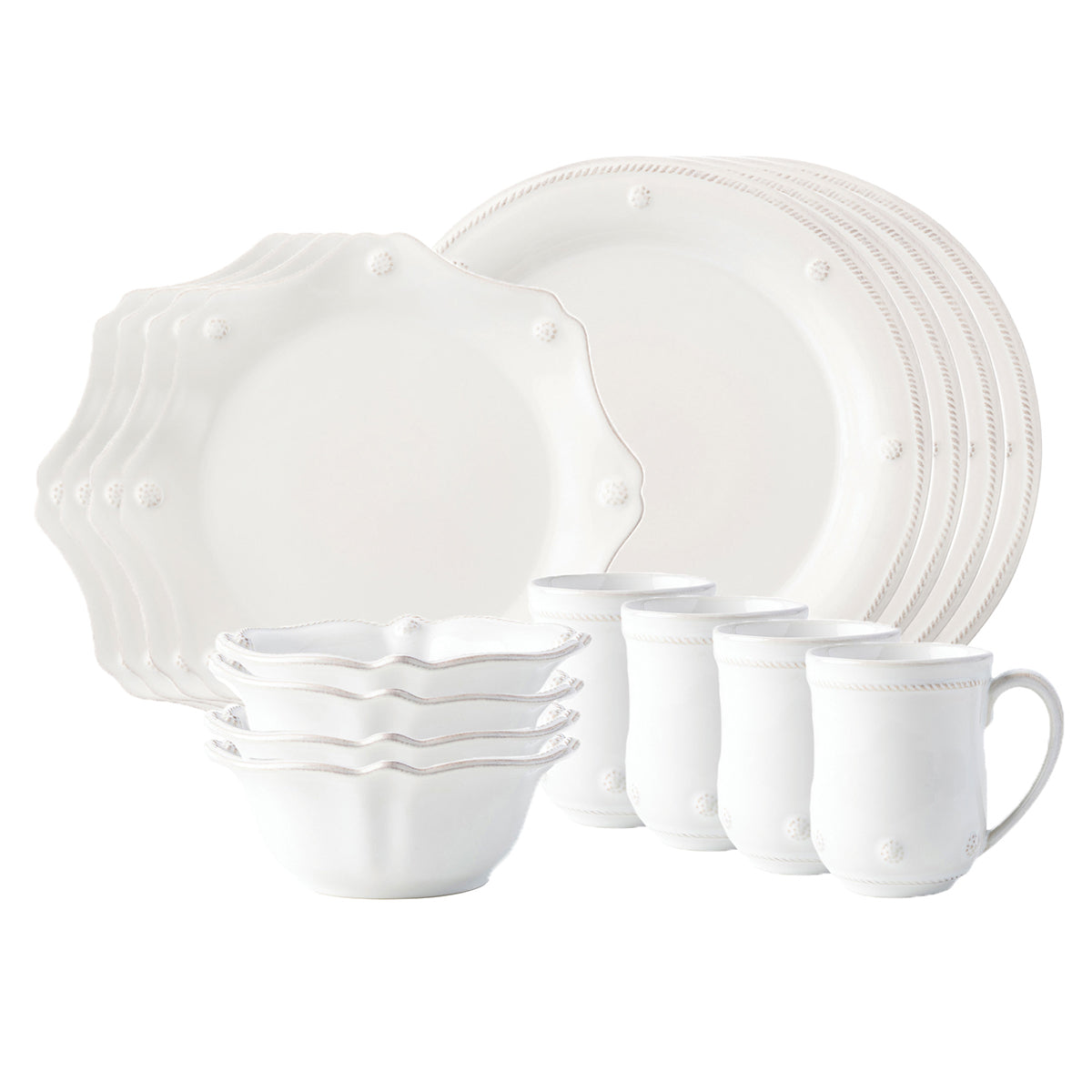 Juliska Berry & Thread Classic 16-Piece Place Setting Whitewash