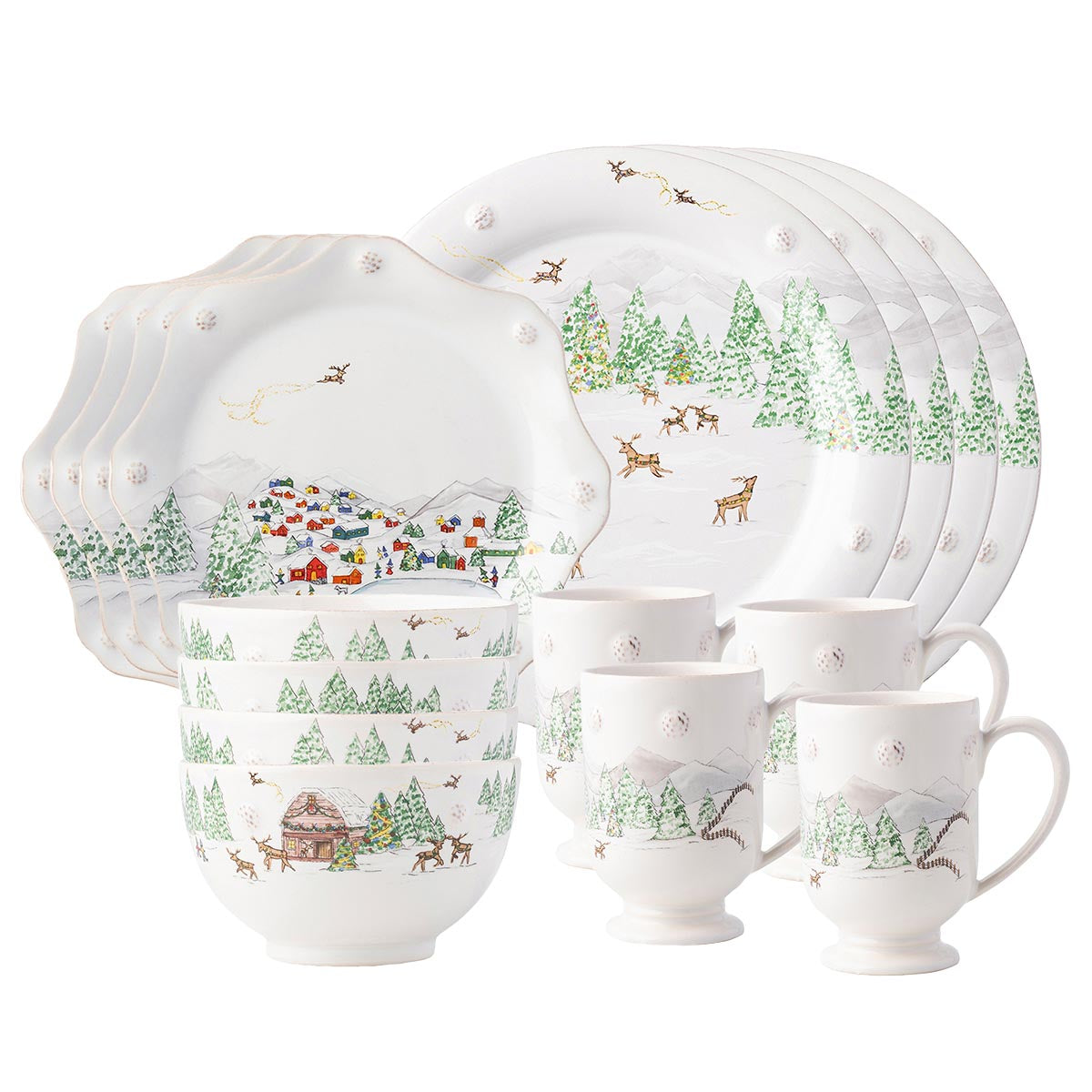 Juliska Berry & Thread North Pole 16-Piece Place Setting