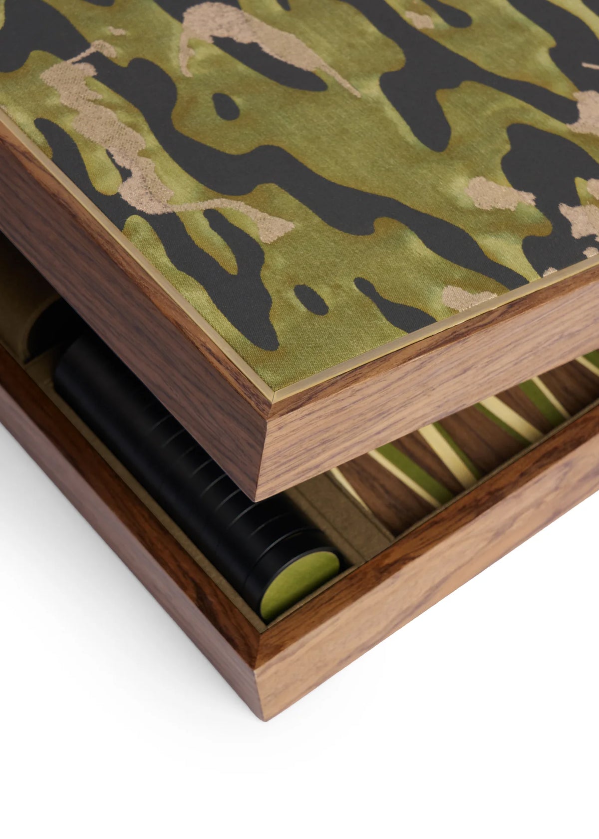 L'Objet Fortuny Backgammon Camo Isole/Military Green