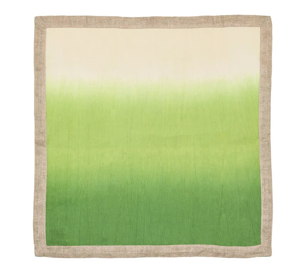 Kim Seybert Dip Dye Napkin in Natural & Green, Set of 4