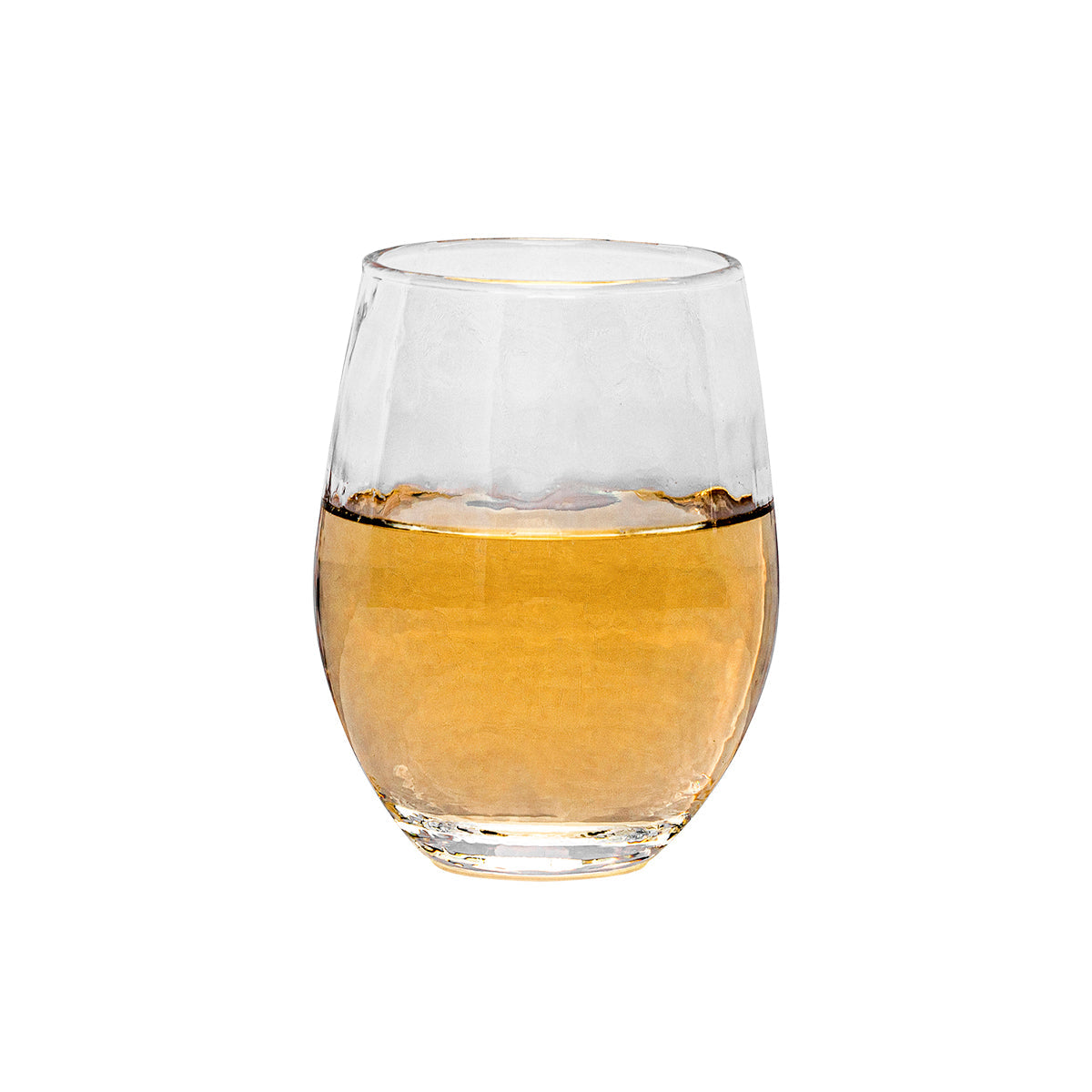 Puro Stemless White Wine Glass Set of 4, styled table setting