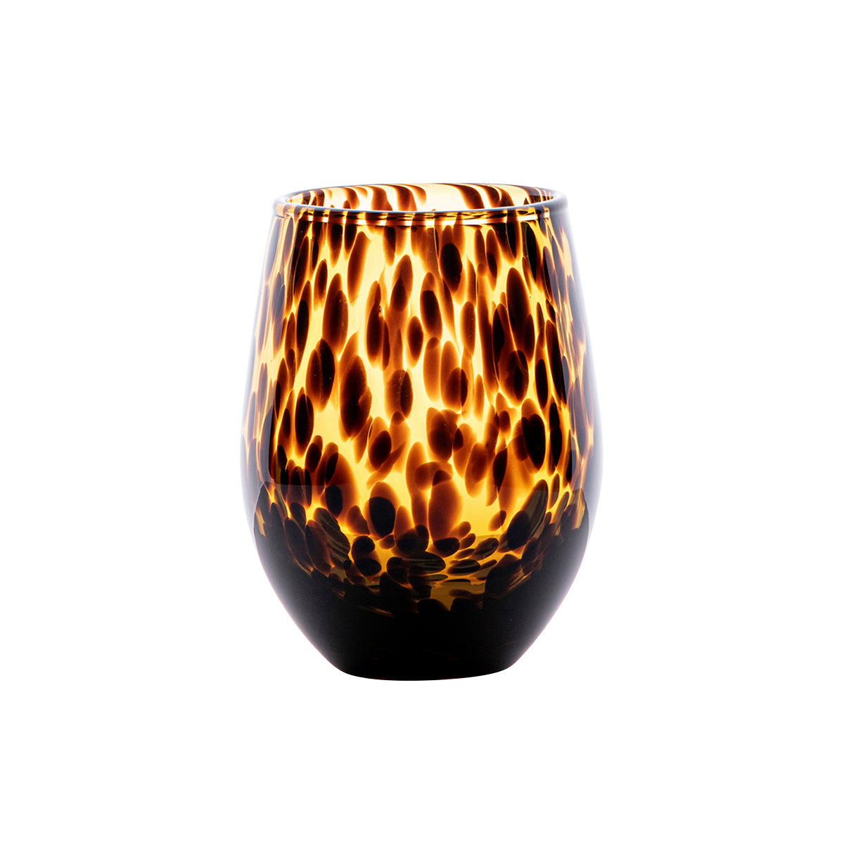 Puro Stemless Wine Glass Tortoiseshell, studio product shot