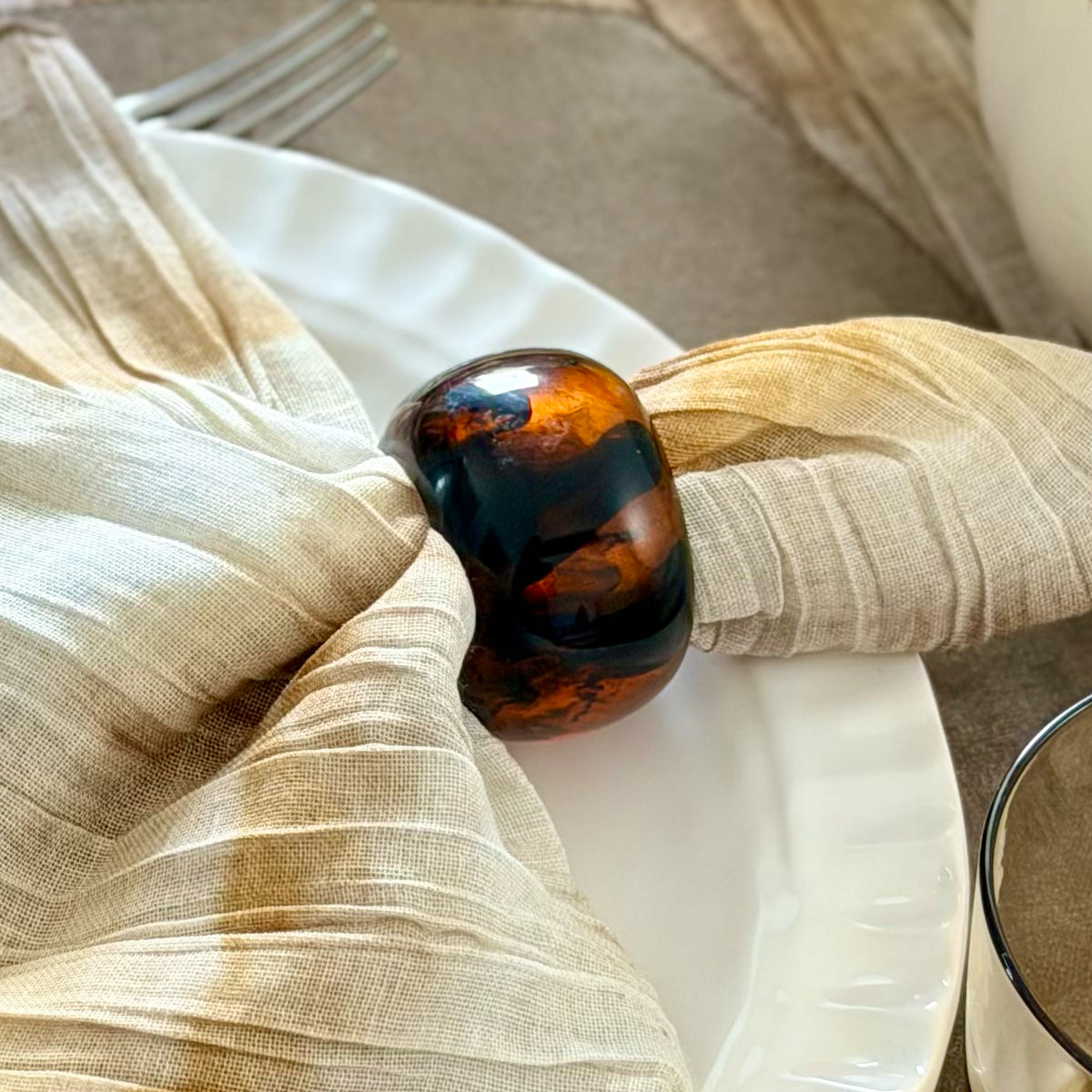 Bodrum Tortoise Sphere Napkin Ring Set of 8