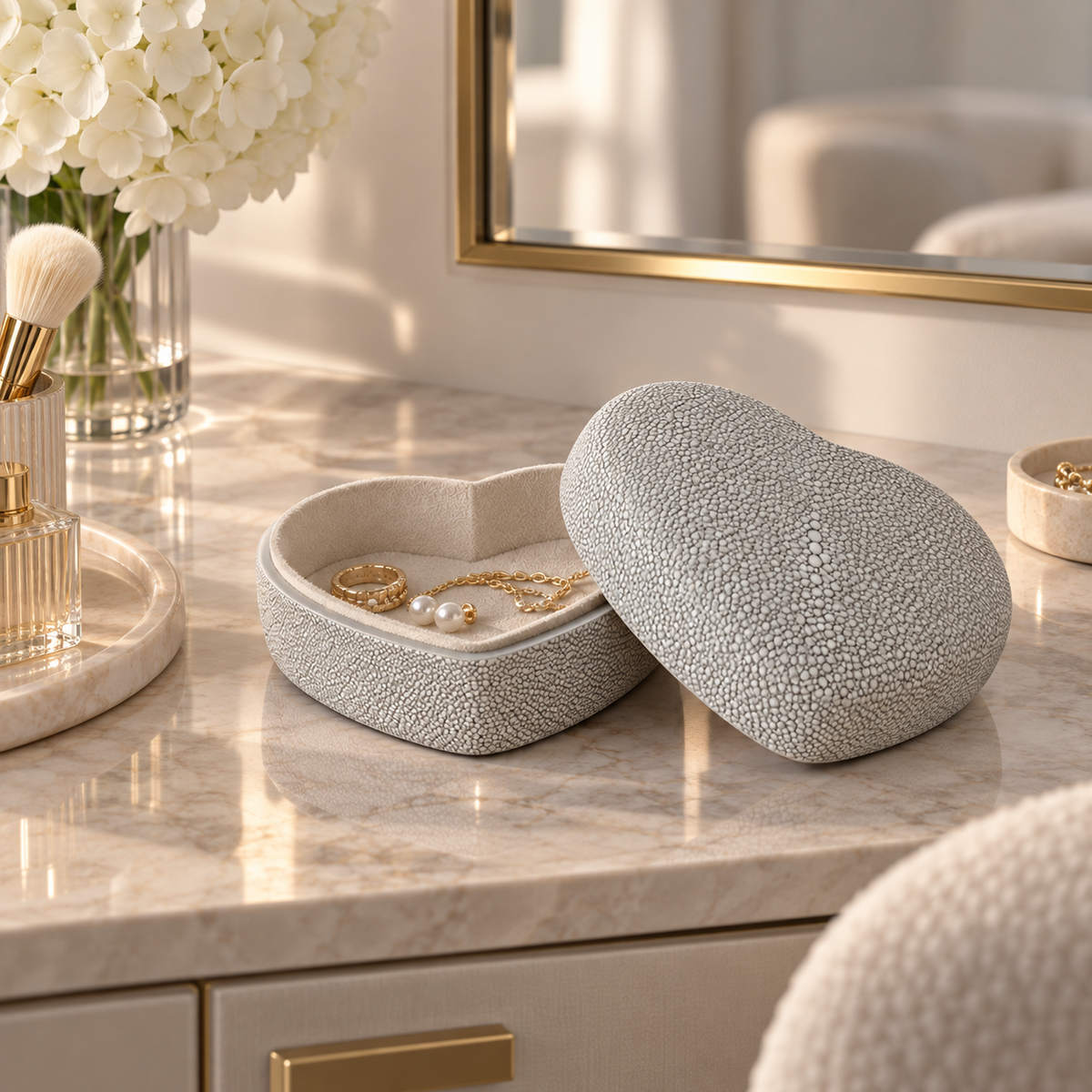 Aerin Shagreen Heart Box
