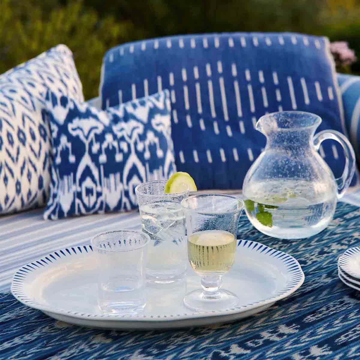 Provence Glass Pitcher, Clear, styled table setting
