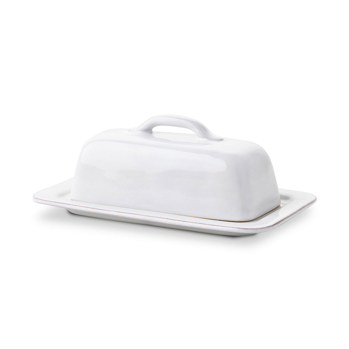 Puro Whitewash Butter Dish, styled table setting