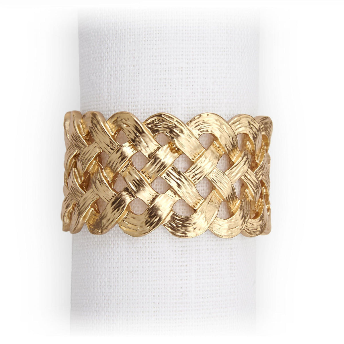 L'Objet Braid Napkin Rings Set of 4, Gold
