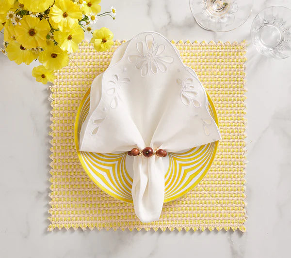 Kim Seybert Duet Reversible Placemat in Brown & Yellow, Set of 4