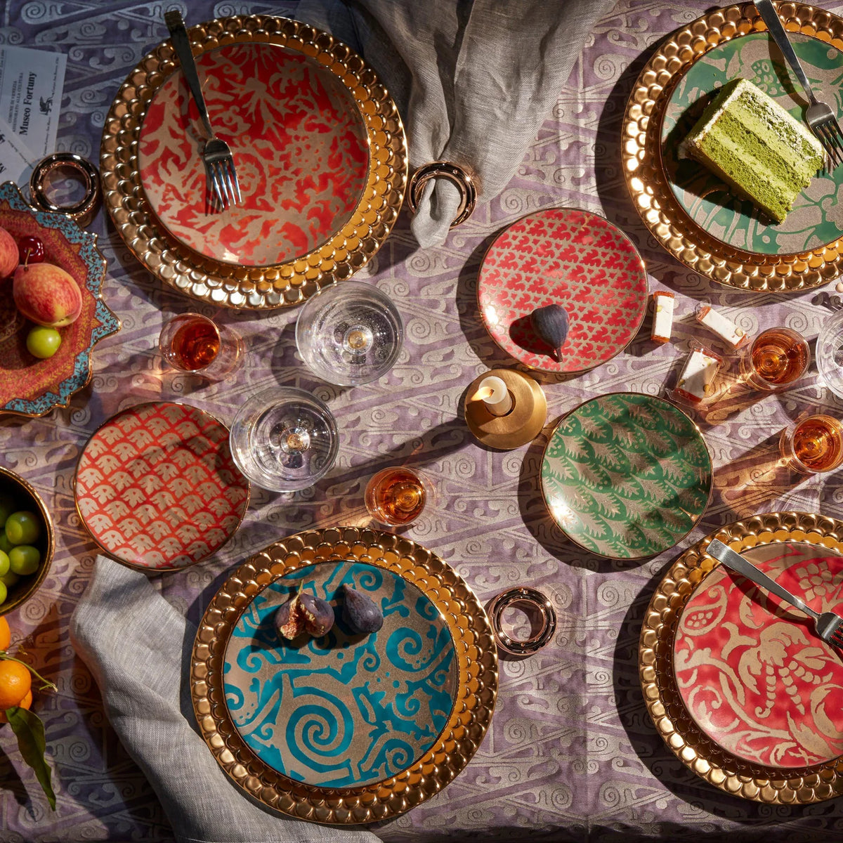 L'Objet Fortuny Assorted Canape Plates (Set of 4)