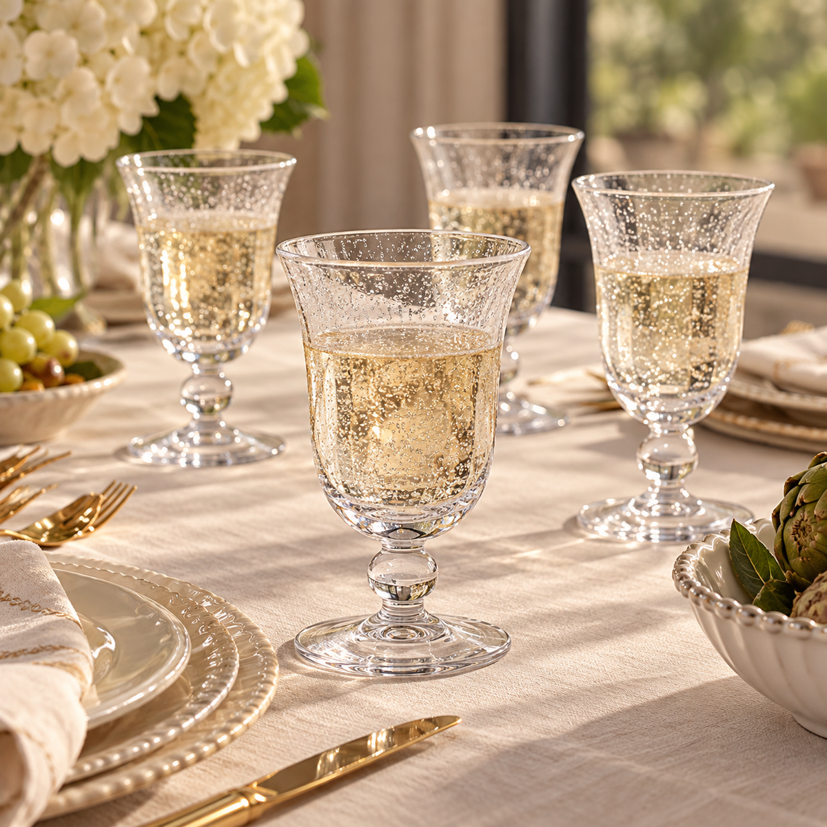 Juliska Provence Goblet Set of 4, Clear