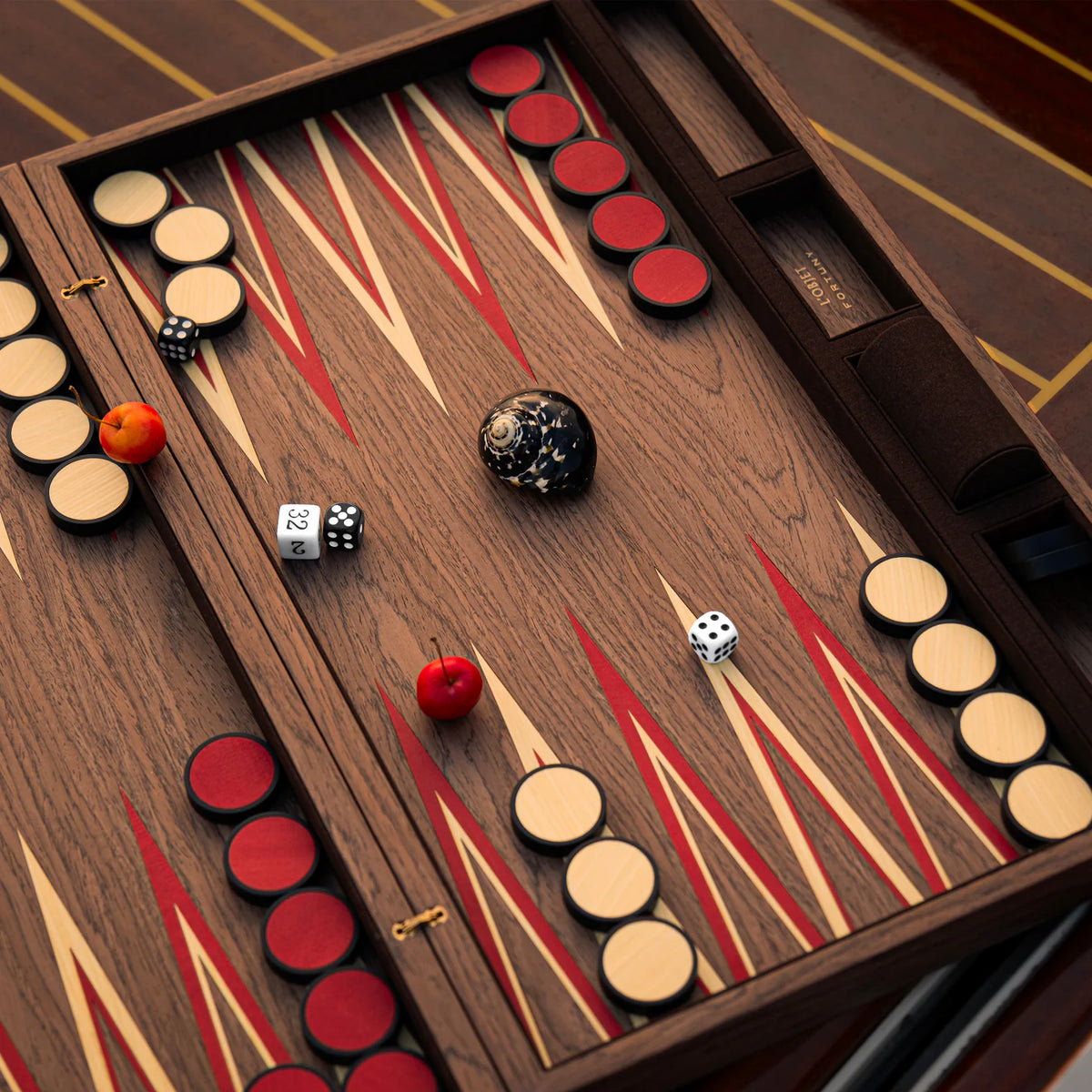 L'Objet Fortuny Backgammon Laotze/Oxblood Spice
