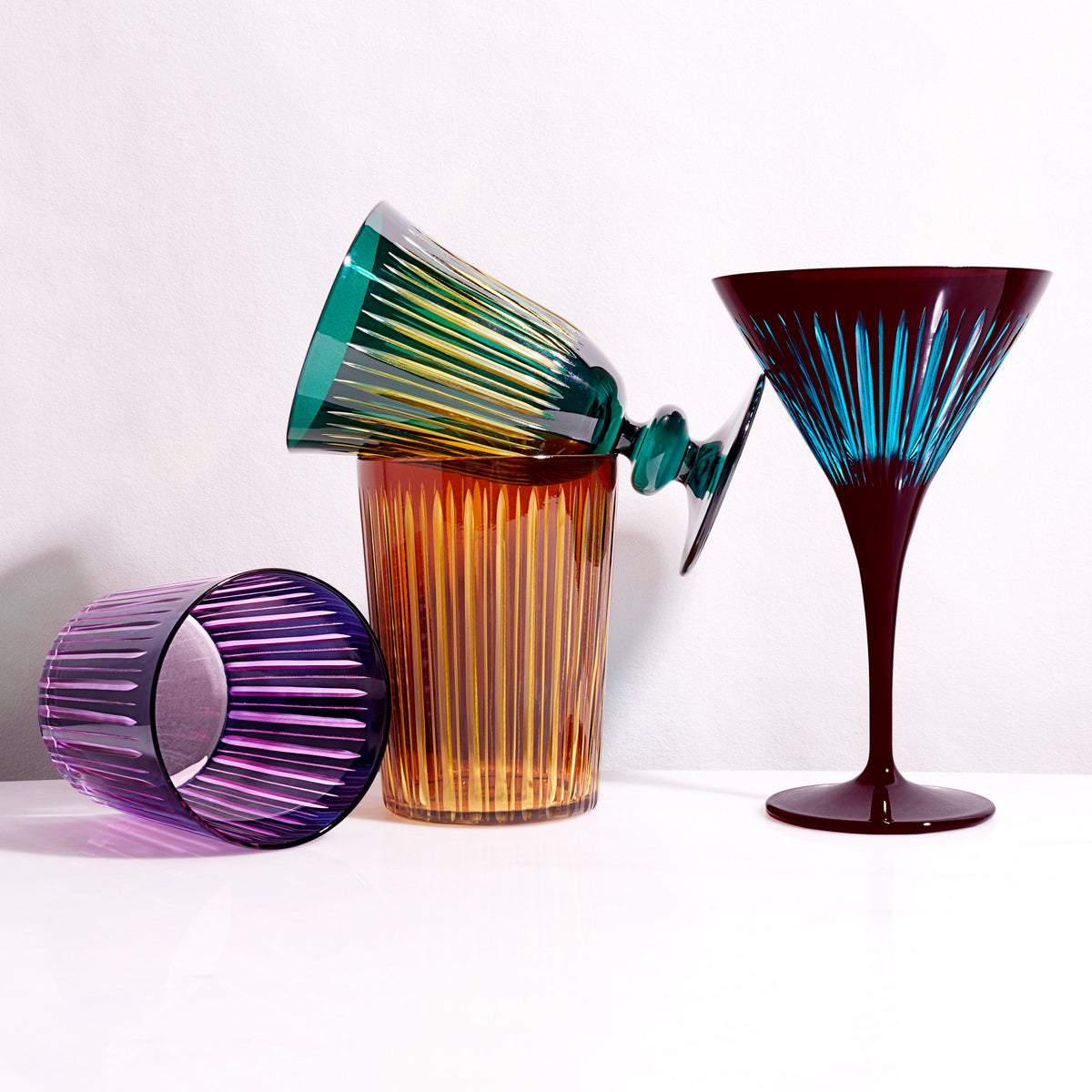 L'Objet Prism Highball Glasses, Set of 4