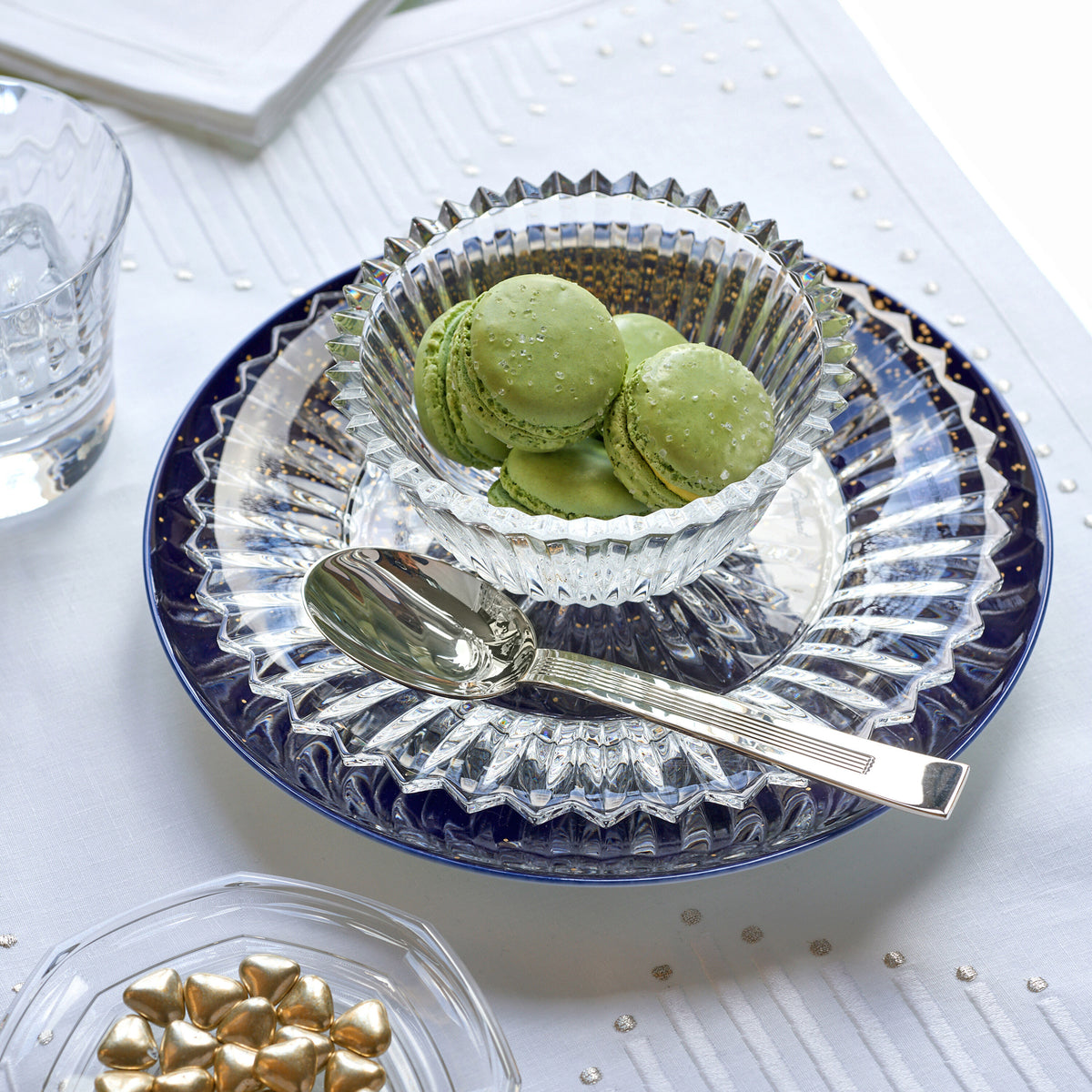 Baccarat Mille Nuits bowl and plate on a table