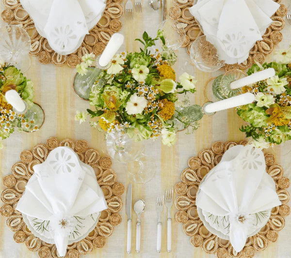 Kim Seybert Marisol Placemat in Ivory & Natural, Set of 4