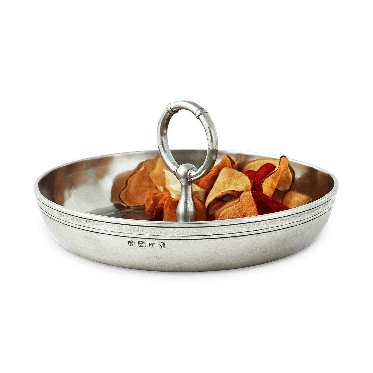 MATCH Festa pewter dish with ring handle