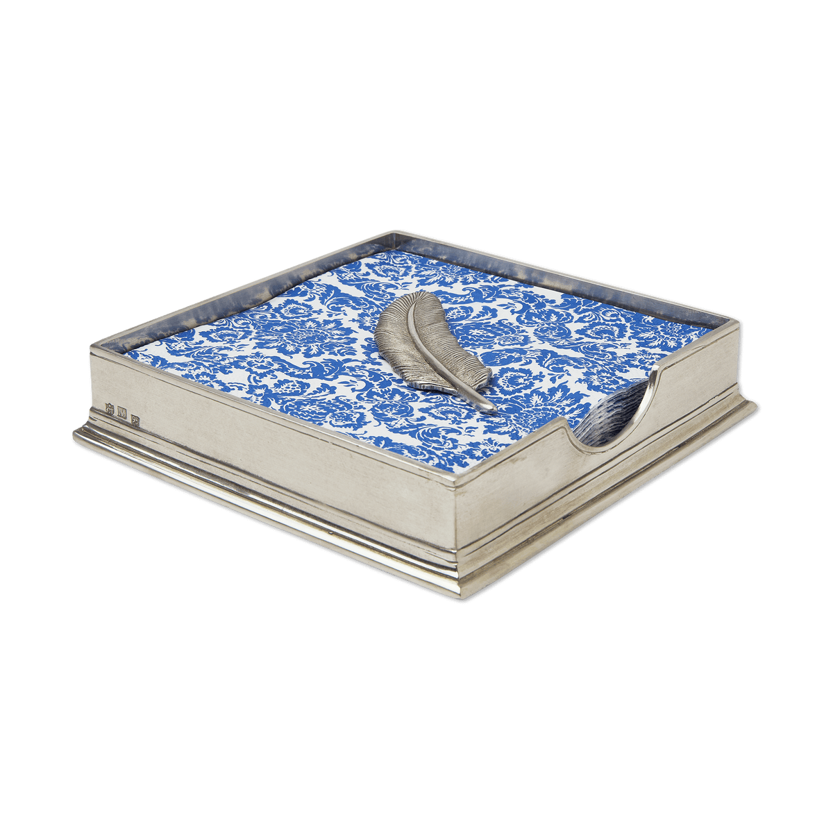 MATCH pewter luncheon napkin box with feather weight