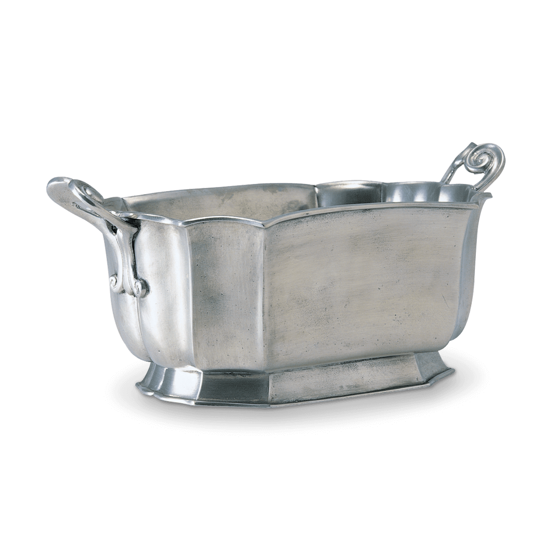 MATCH pewter mushroom bowl with scrolled handles