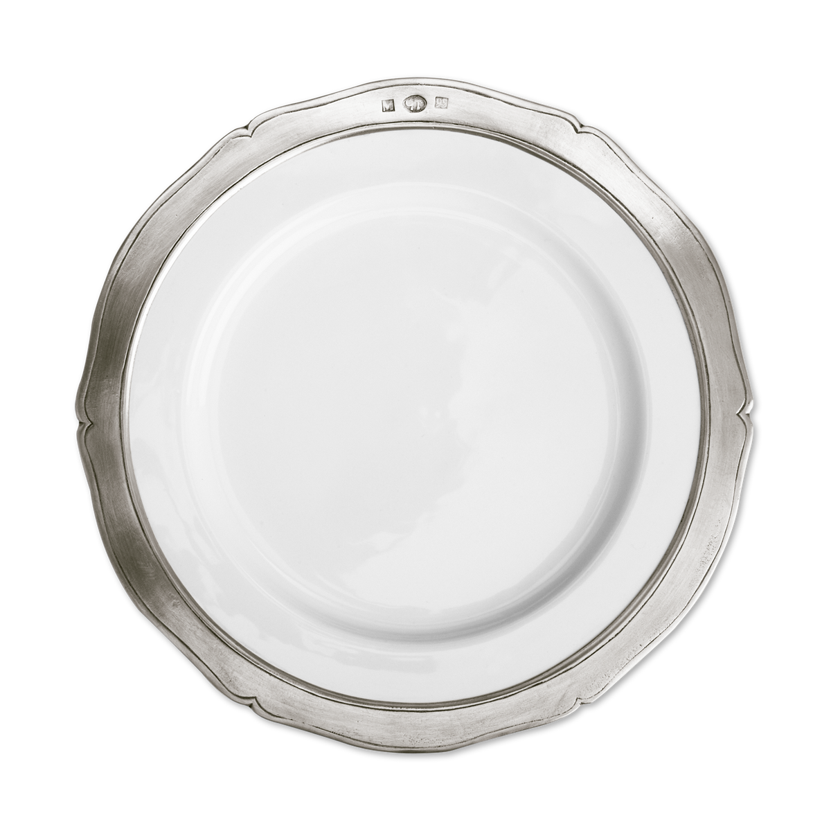MATCH Viviana salad and dessert plate with scalloped pewter rim