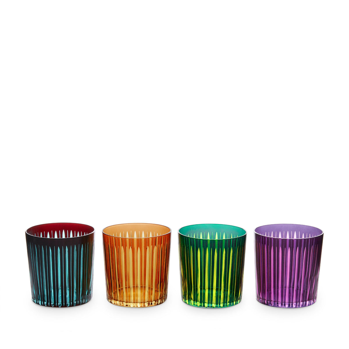 L'Objet Prism Double Old Fashioned Glasses, Set of 4, Assorted