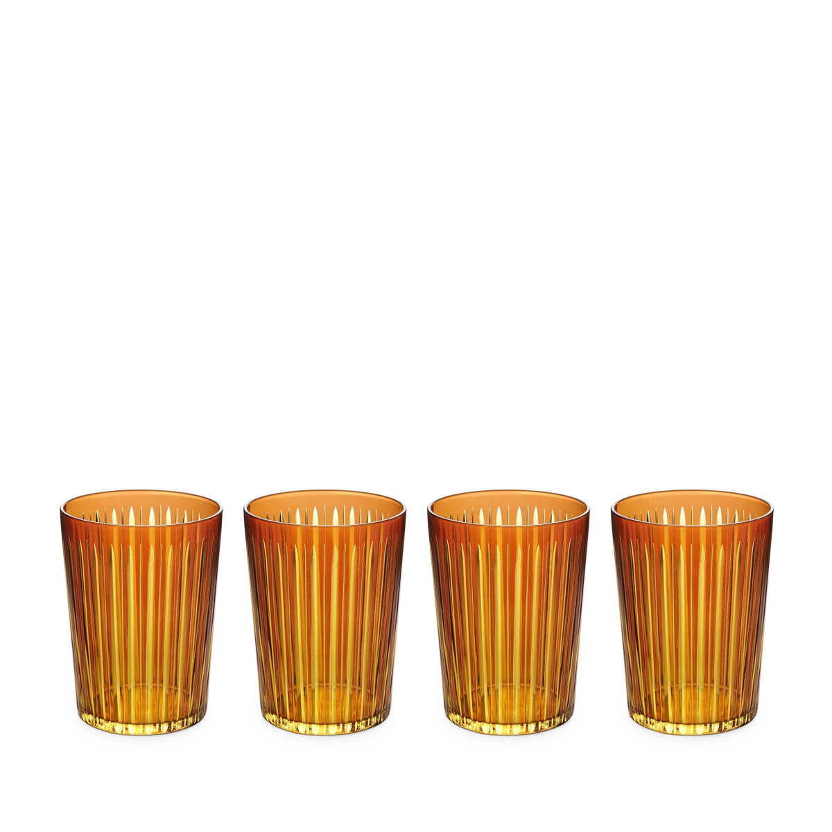 L'Objet Prism Highball Glasses, Set of 4, Amber