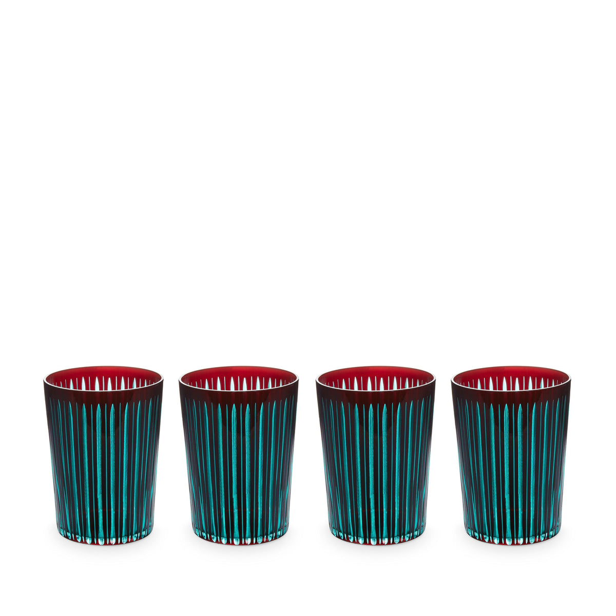 L'Objet Prism Highball Glasses, Set of 4, Bordeaux