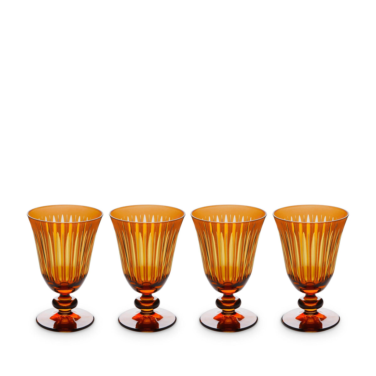 L'Objet Prism Wine Glasses, Set of 4, Amber
