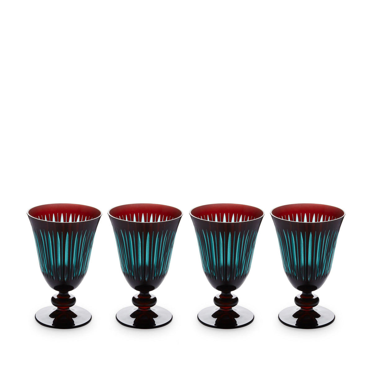 L'Objet Prism Wine Glasses, Set of 4, Bordeaux