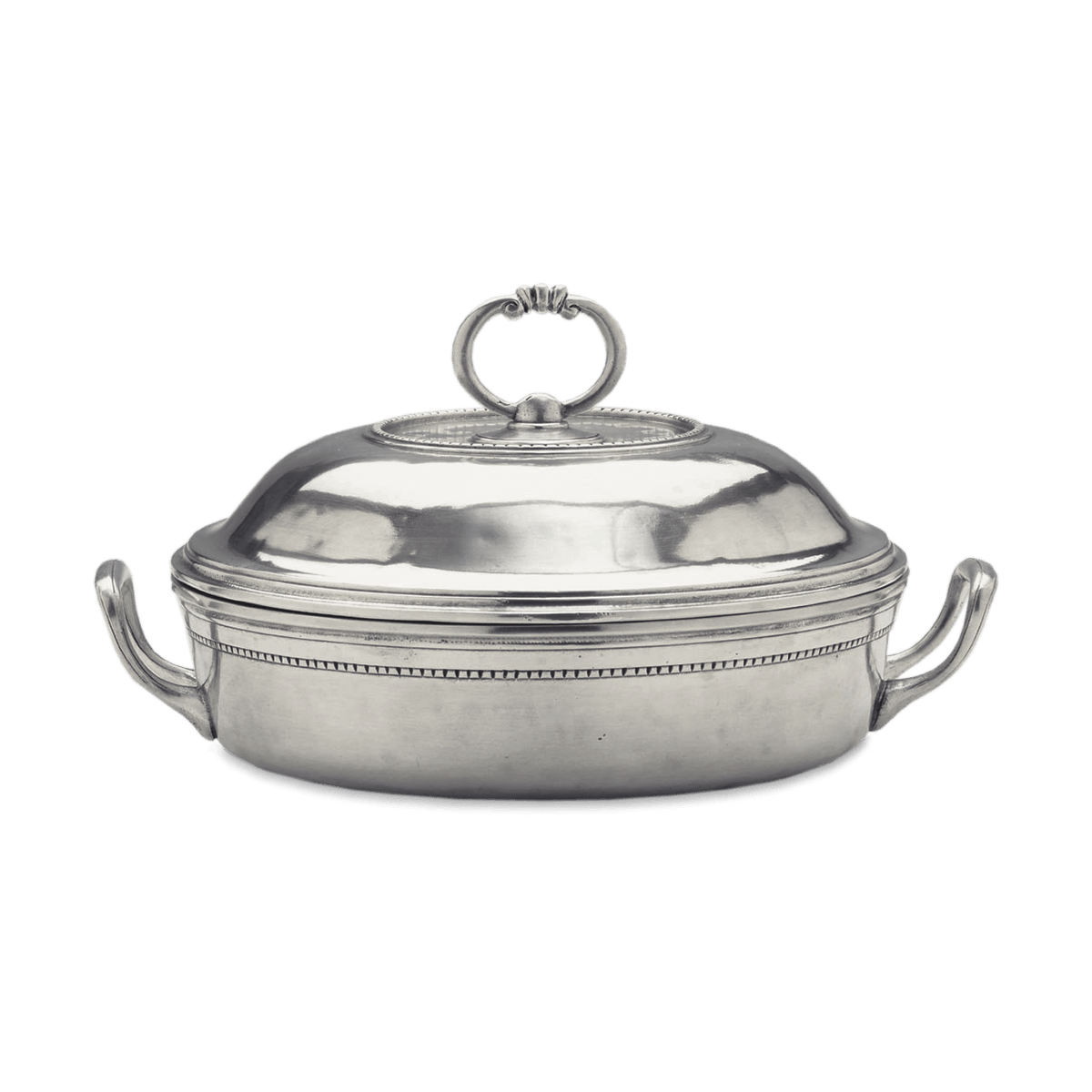 MATCH Toscana round pewter casserole with lid