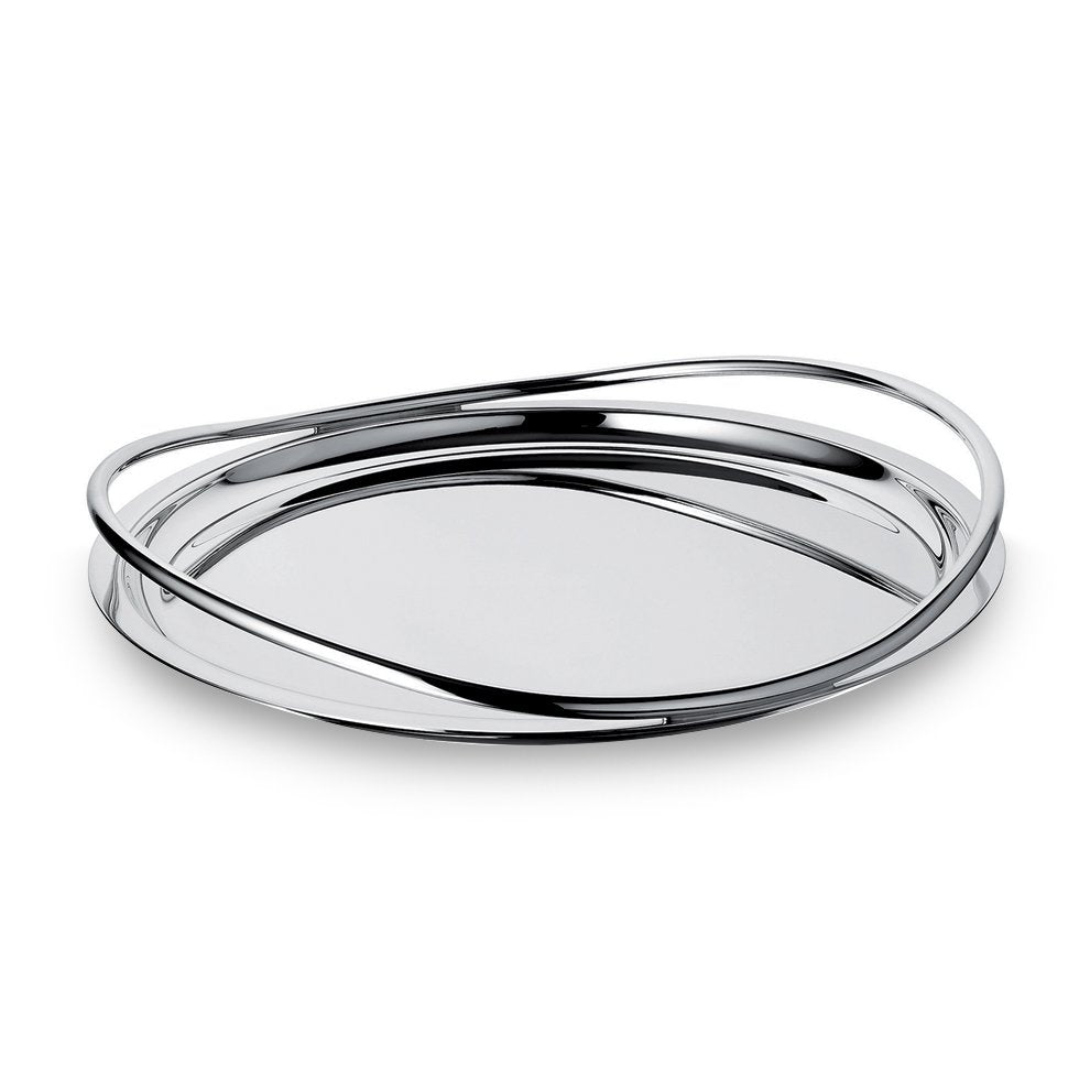 Large Silver Plated Round Serving Tray