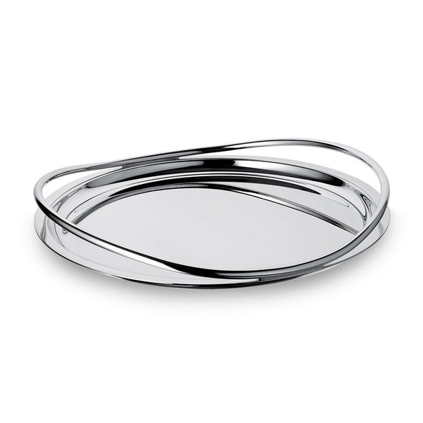 CHRISTOFLE Large Silver Plated Round Serving Tray CHRISTOFLE Large Silver Plated Round Serving Tray