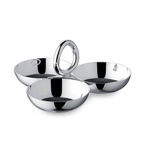 CHRISTOFLE Silver Plated Three-Bowl Snack/Trinket Server