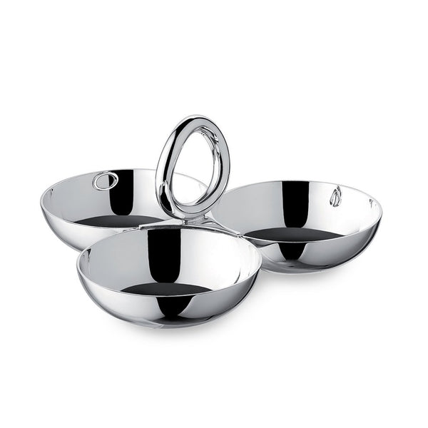 CHRISTOFLE Silver Plated Three-Bowl Snack/Trinket Server CHRISTOFLE Silver Plated Three-Bowl Snack/Trinket Server
