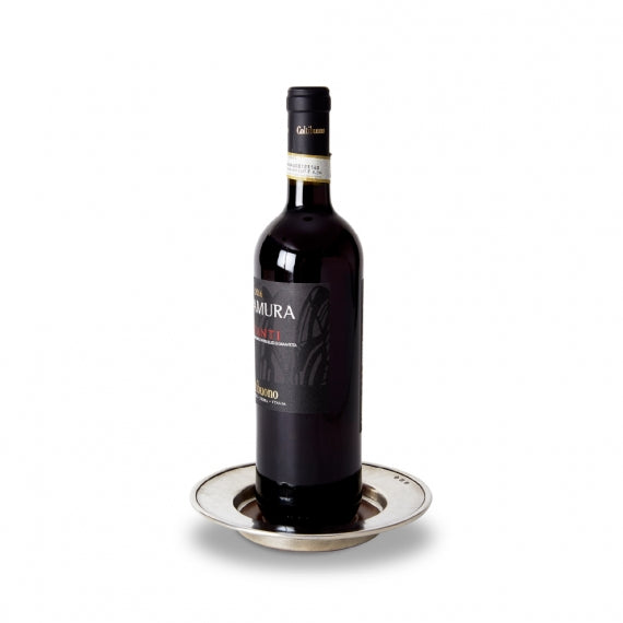 MATCH PEWTER Convivio Wine Coaster with Wood Insert MATCH PEWTER Convivio Wine Coaster with Wood Insert