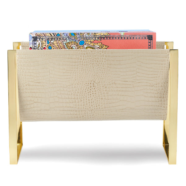 AERIN Classic Croc Magazine Rack AERIN Classic Croc Magazine Rack