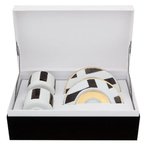 VISTA ALEGRE Sol Y Sombra Set of 2 Coffee Cups and Saucers
