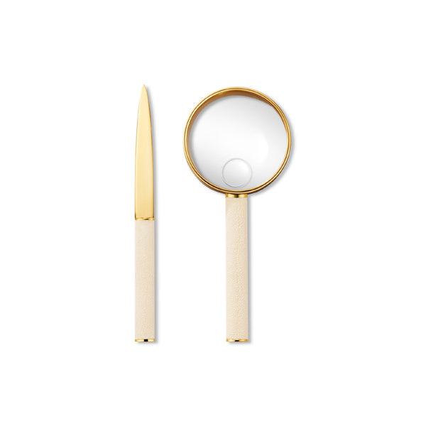 AERIN Shagreen Magnifying Glass And Letter Opener Set AERIN Shagreen Magnifying Glass And Letter Opener Set